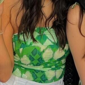 Green tie dye top